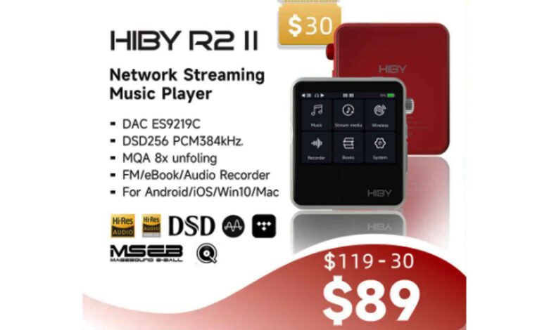 HiBy R2 II best mp3 portable DAP music player