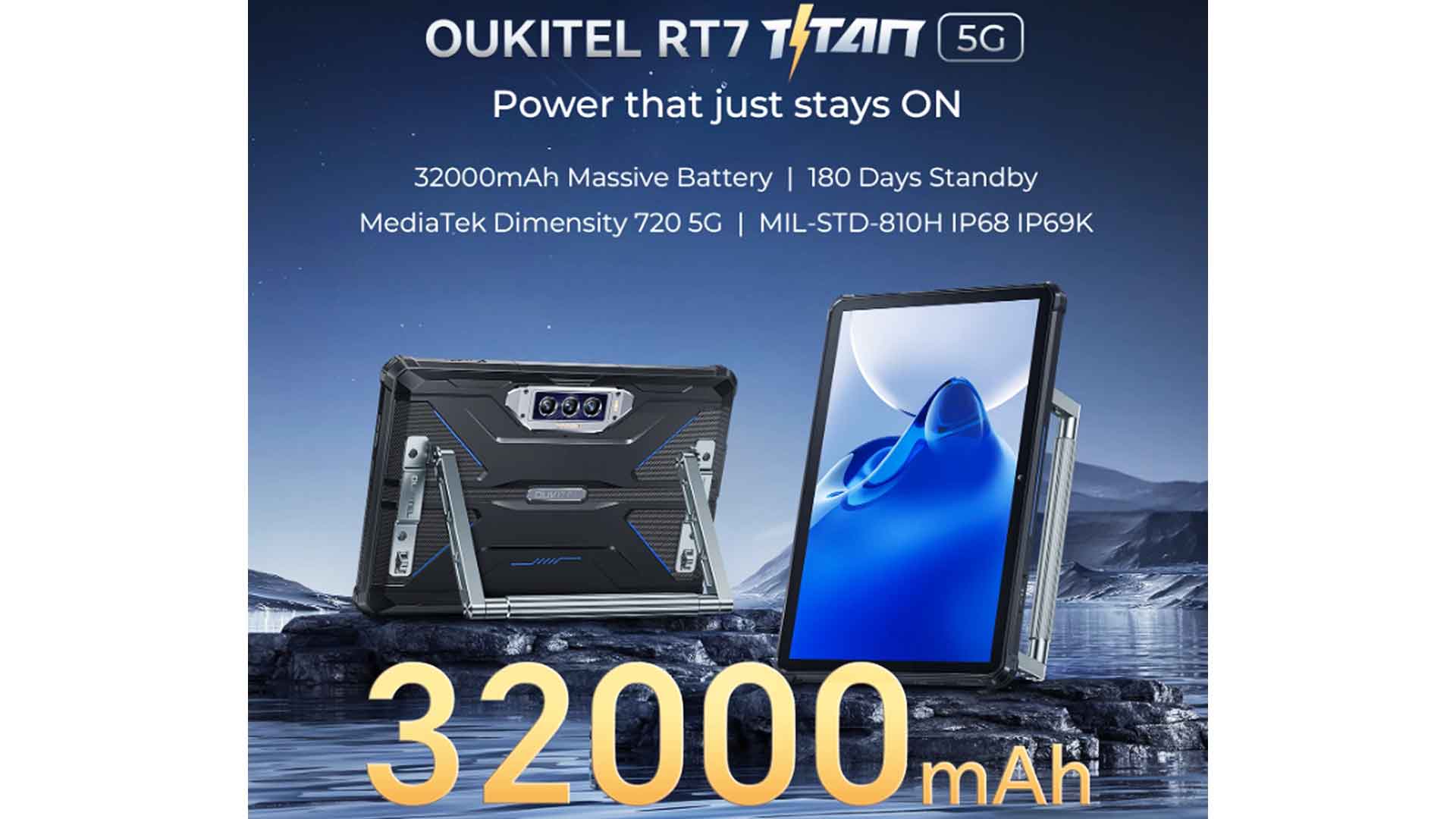 10.1 Oukitel RT7 TITAN 5G Rugged Tablet Night Vision 32000mAh 12GB+256GB  48MP
