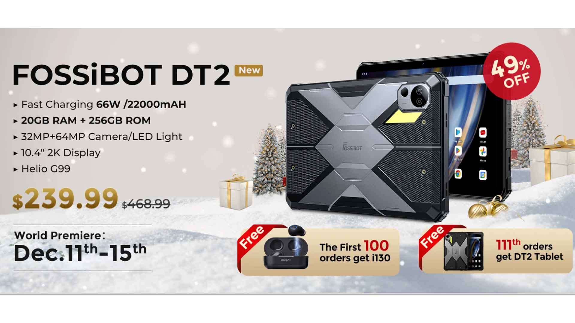 Fossibot DT2 rugged tablet PC price