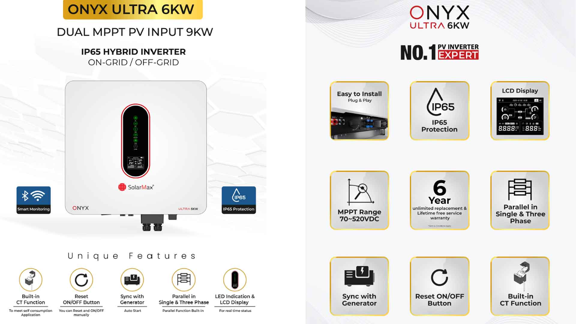 SolarMax ONYX Ultra 6kW Hybrid Inverter